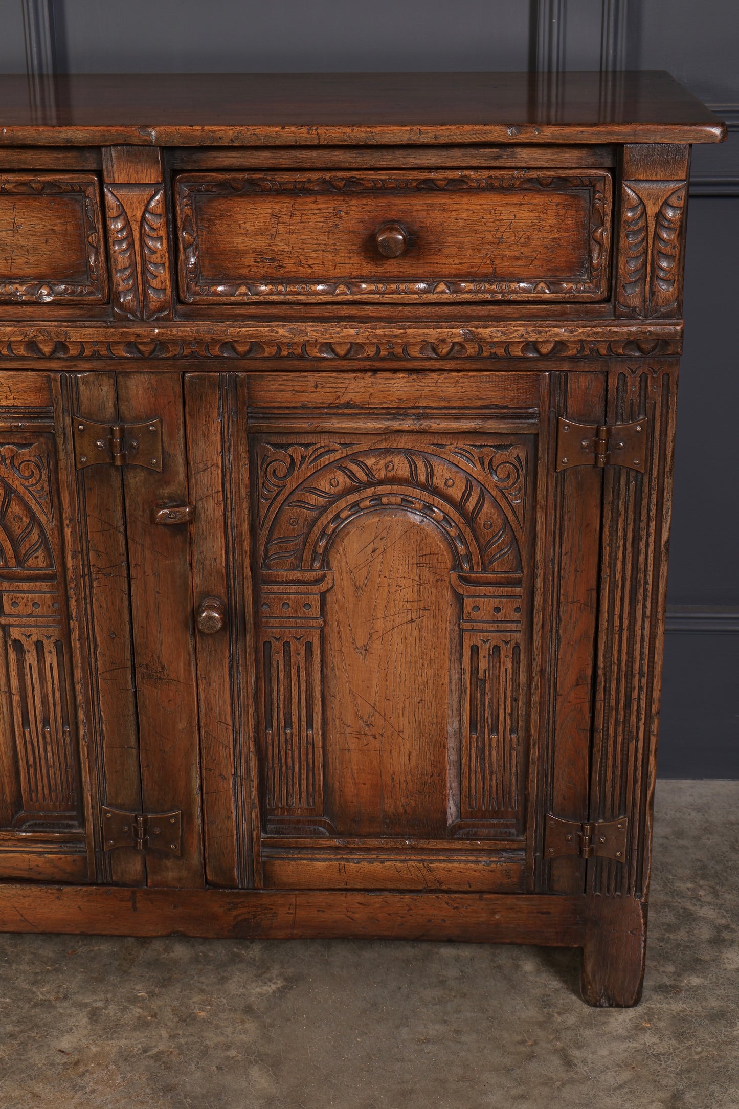 Carved Oak Sideboard