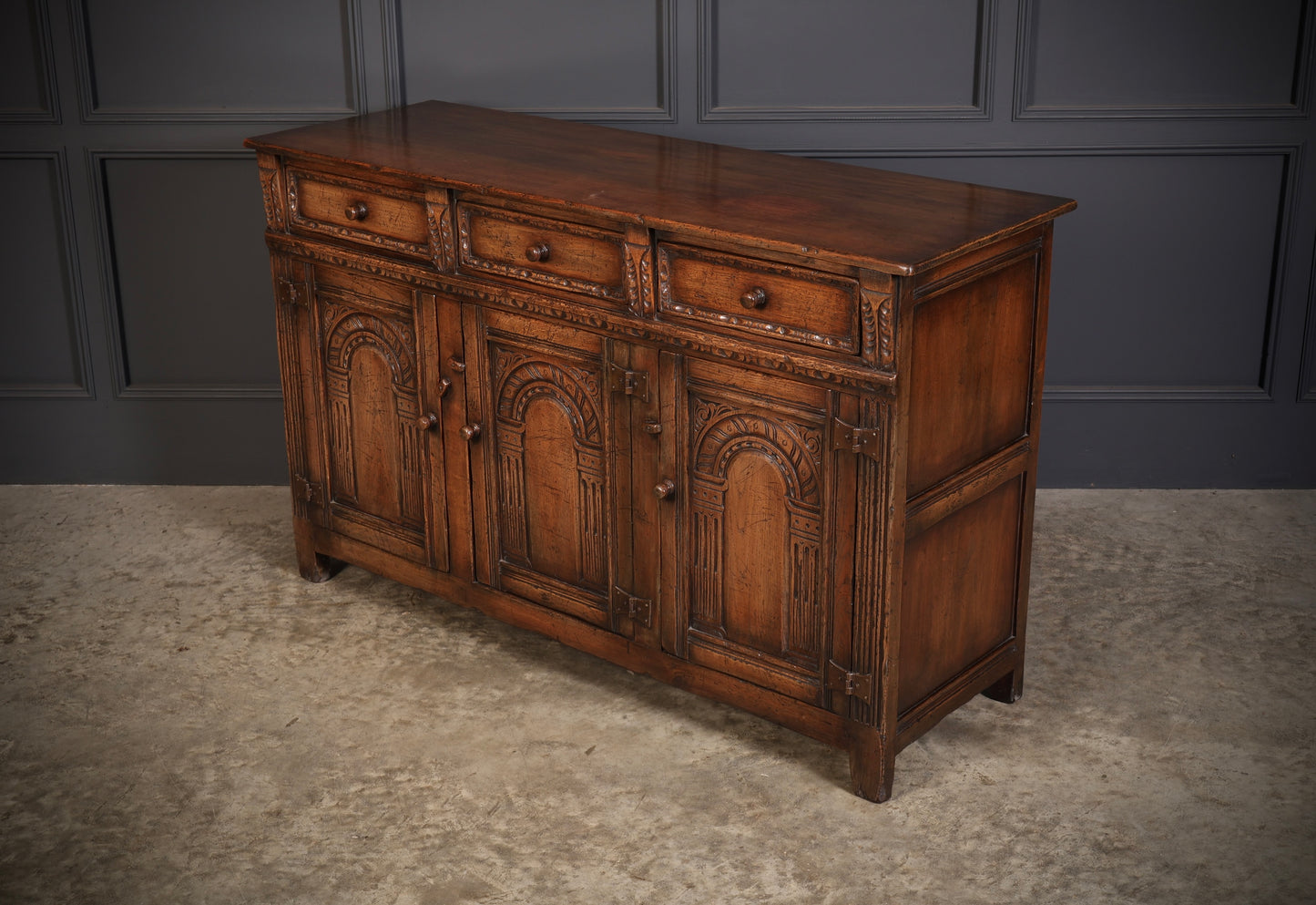 Carved Oak Sideboard