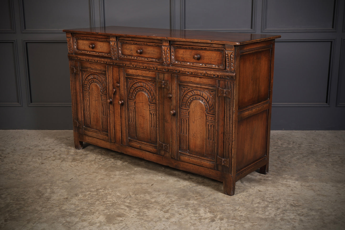 Carved Oak Sideboard