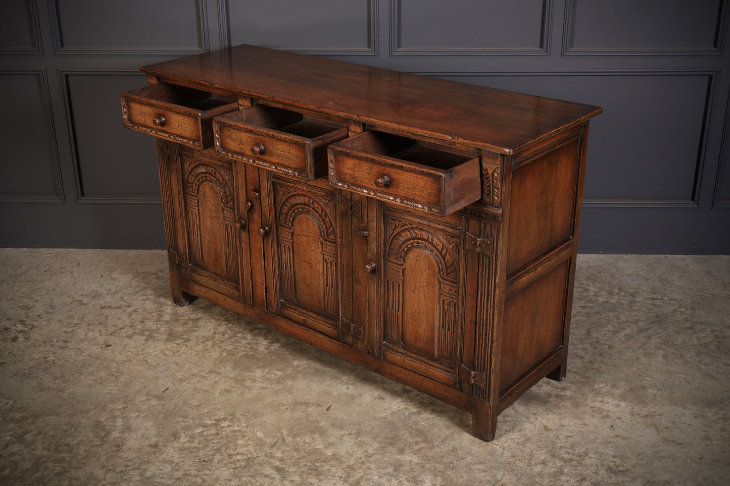 Carved Oak Sideboard