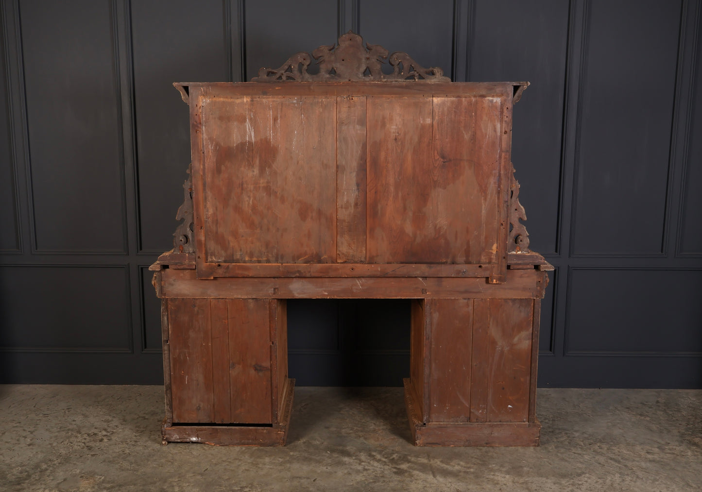 Bleached Carved Oak Pedestal Sideboard