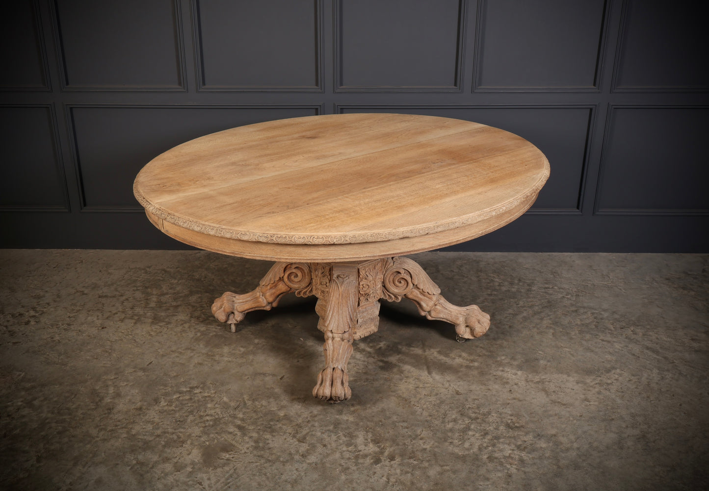 Bleached Carved Oak Centre Table