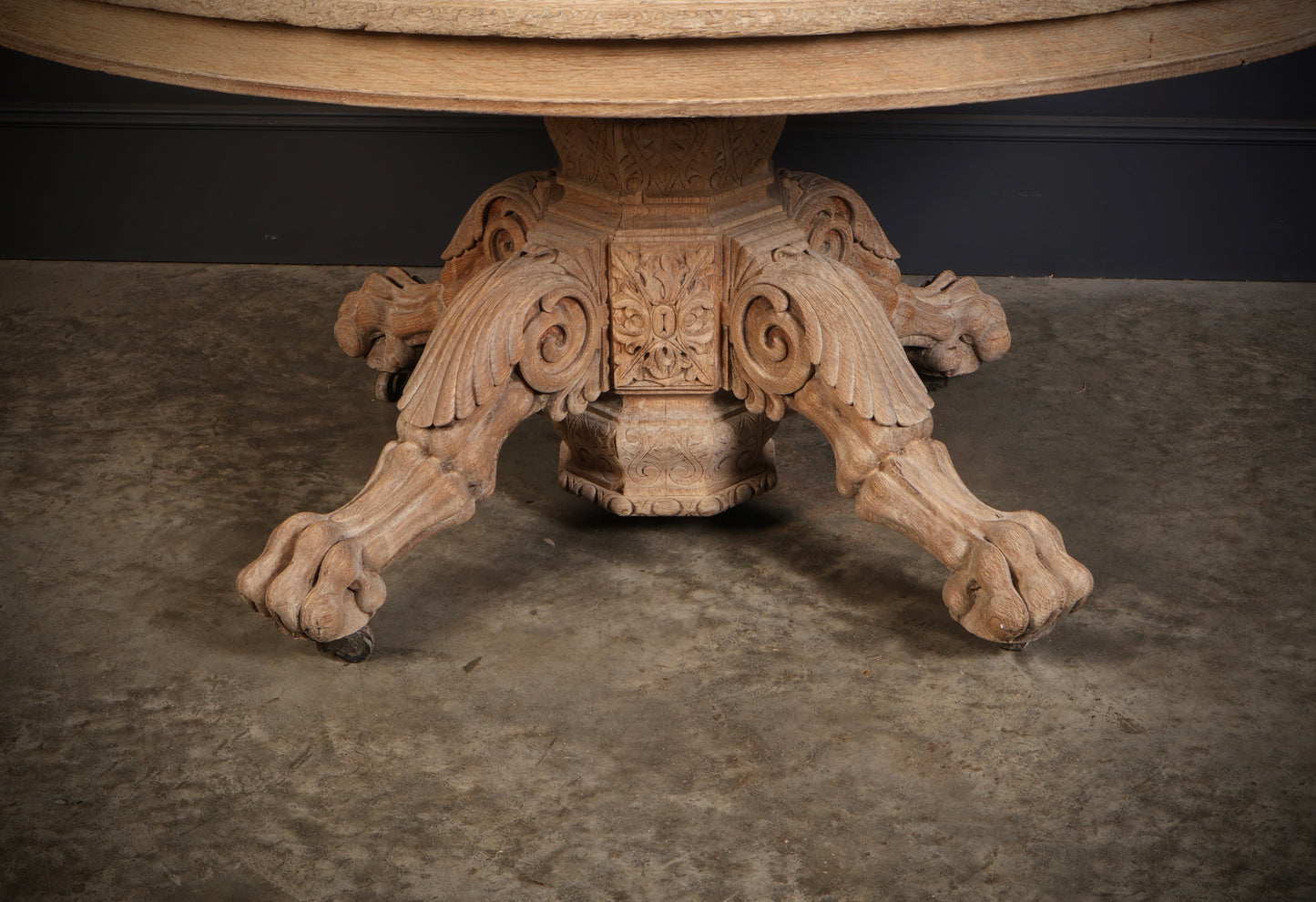 Bleached Carved Oak Centre Table