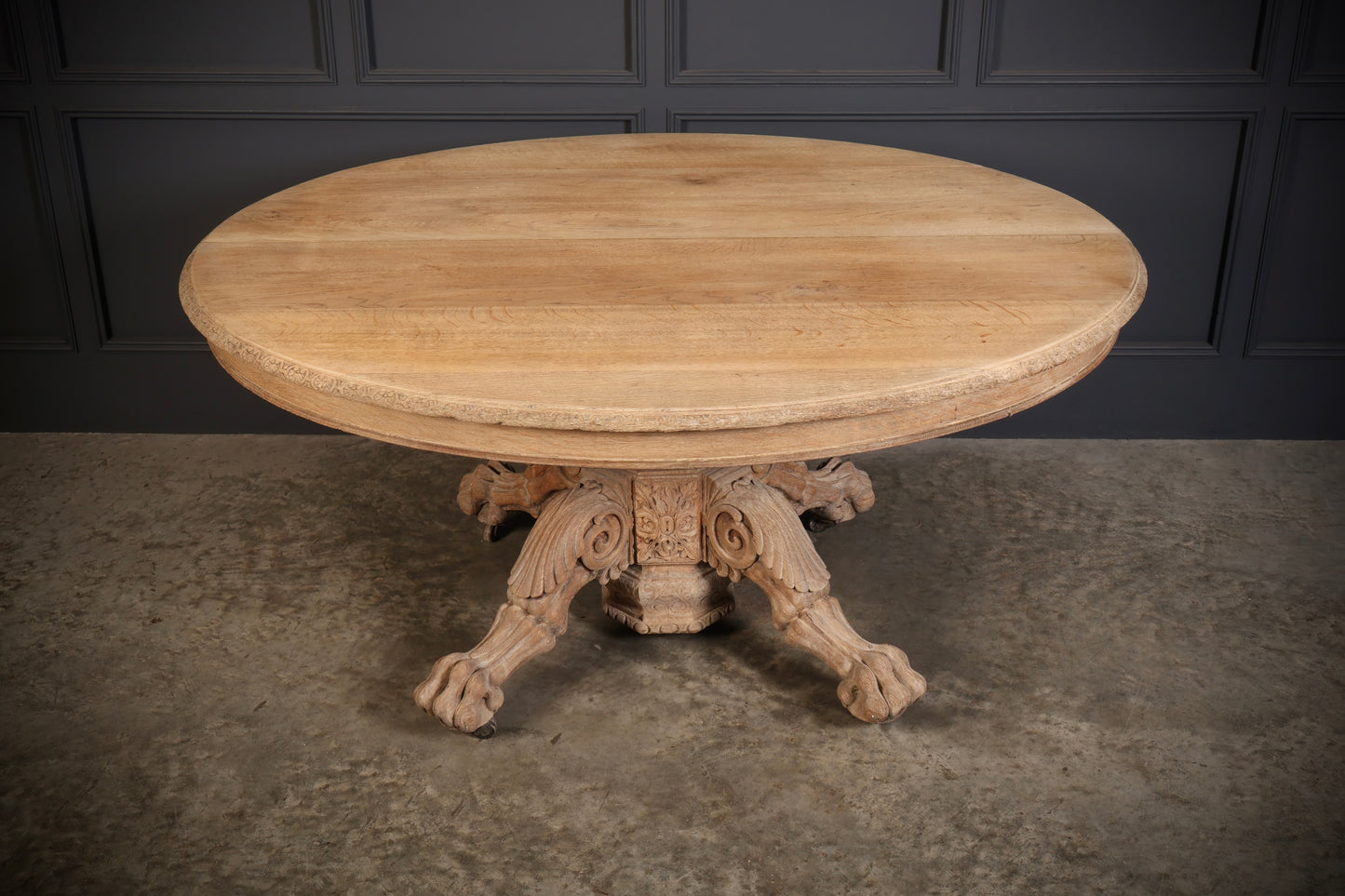 Bleached Carved Oak Centre Table