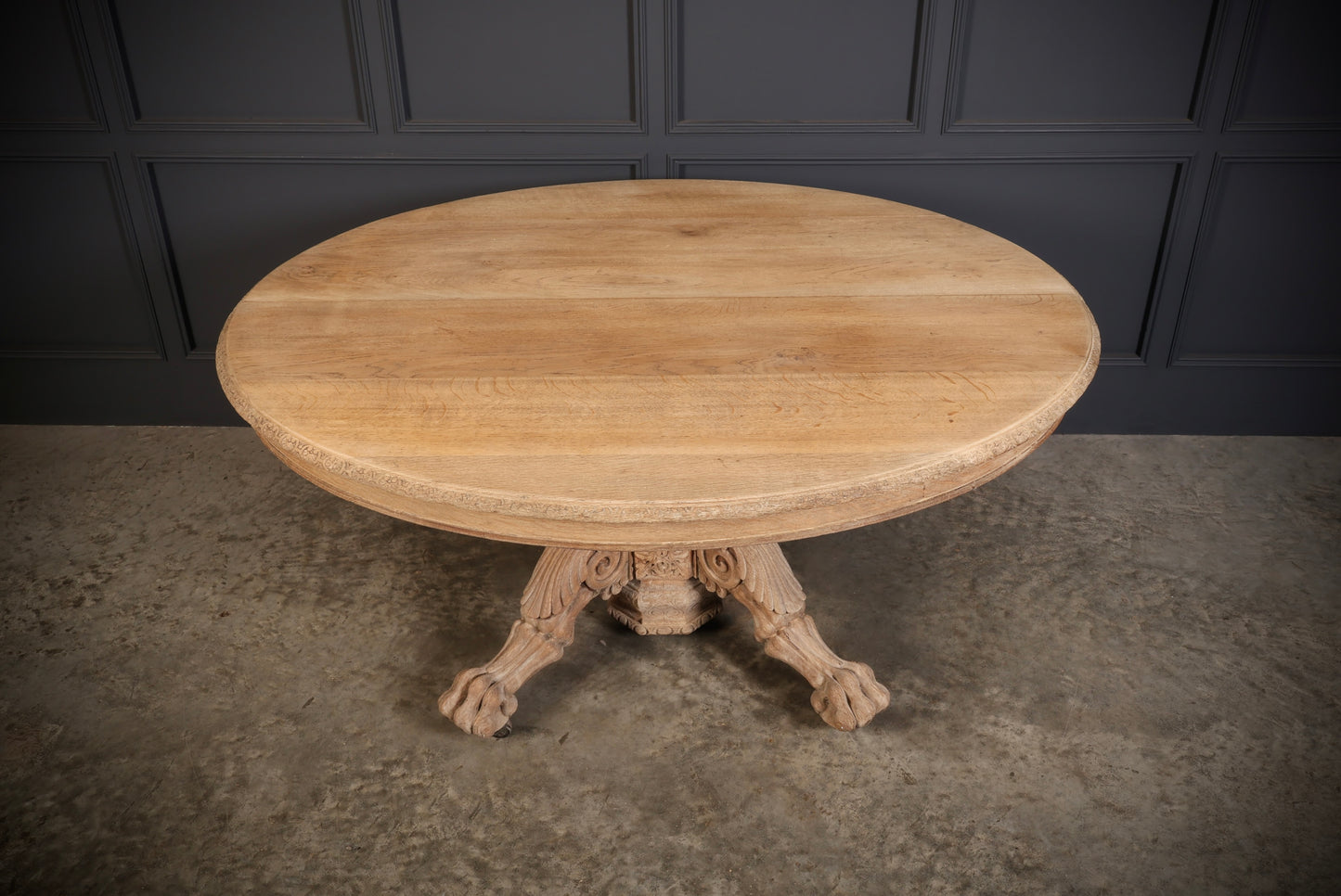 Bleached Carved Oak Centre Table