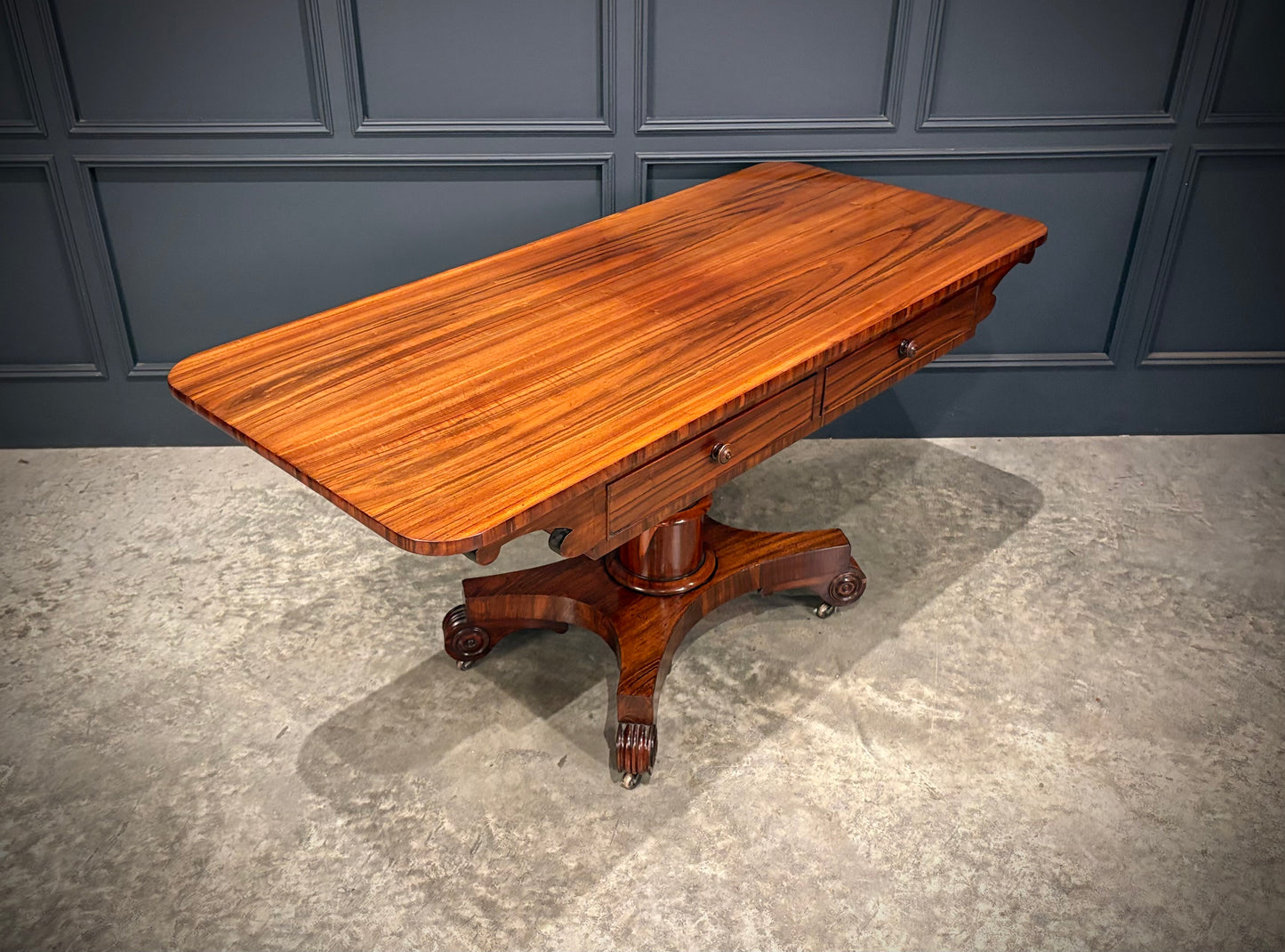 Rare 19th Century Goncalo Alves Library Table