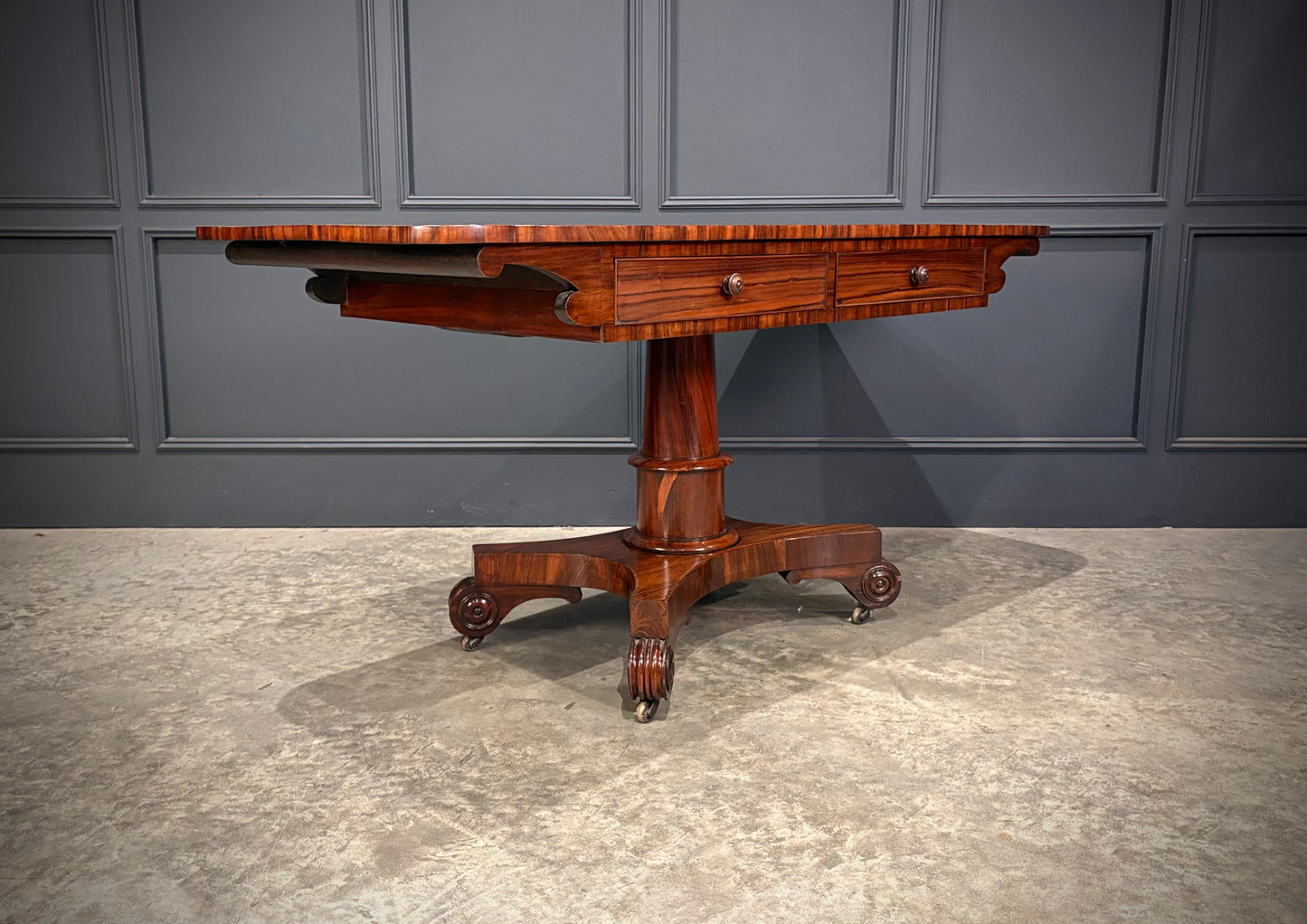 Rare 19th Century Goncalo Alves Library Table