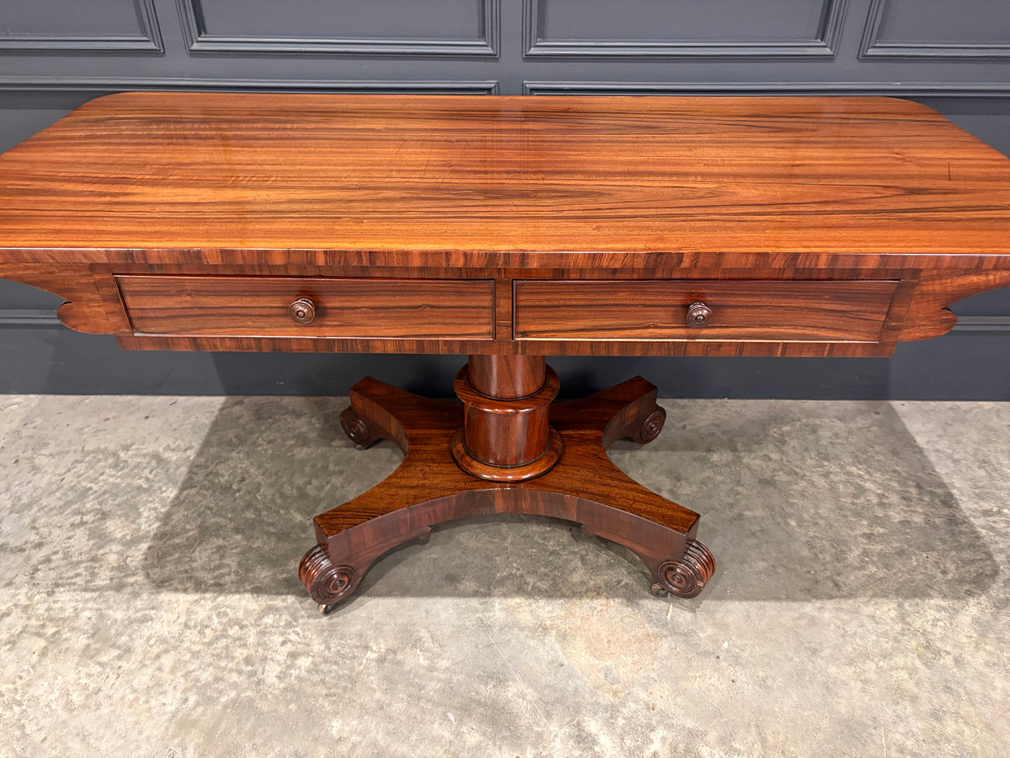 Rare 19th Century Goncalo Alves Library Table