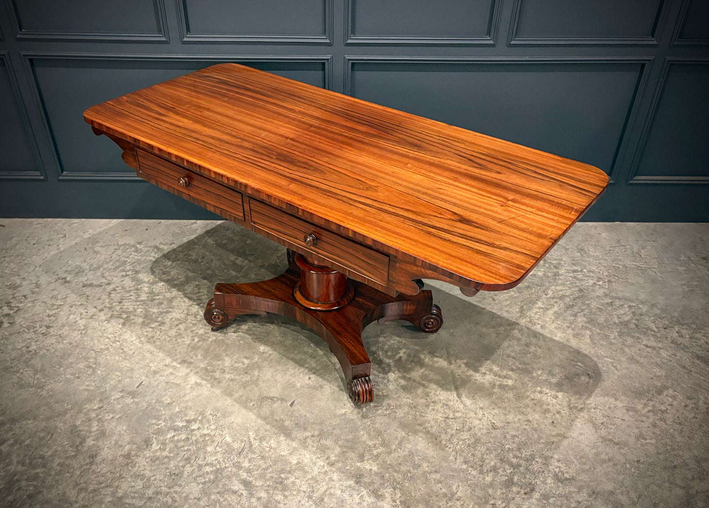 Rare 19th Century Goncalo Alves Library Table