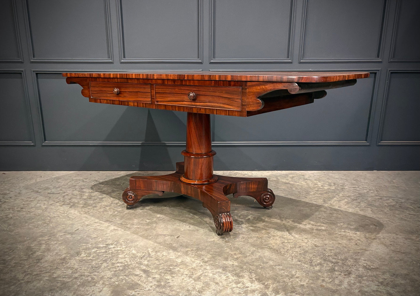 Rare 19th Century Goncalo Alves Library Table
