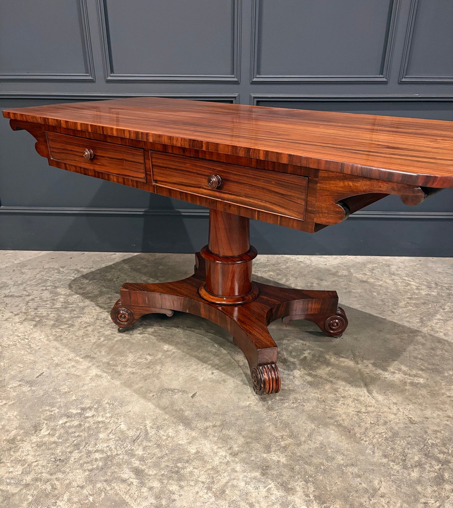 Rare 19th Century Goncalo Alves Library Table