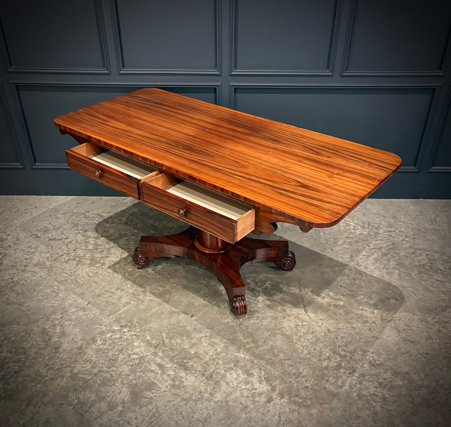 Rare 19th Century Goncalo Alves Library Table