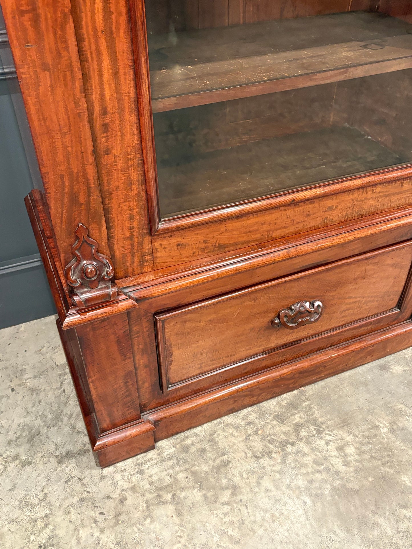 Large Victorian Mahogany Glazed Bookcase