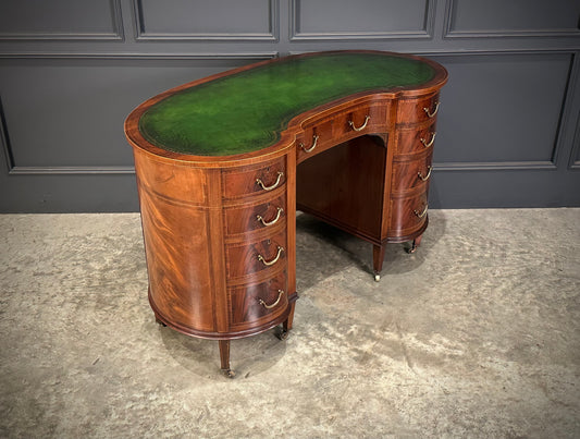 Edwardian Mahogany Kidney Shaped Desk