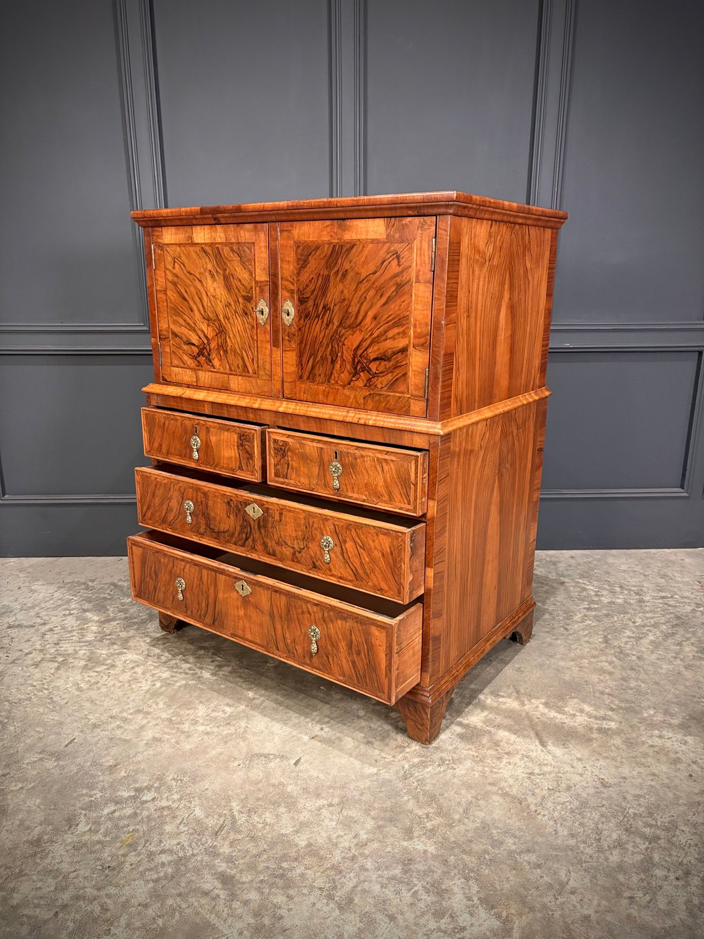 Walnut Cabinet on Chest