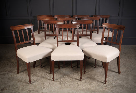 Set of Twelve Georgian Mahogany Dining Chairs