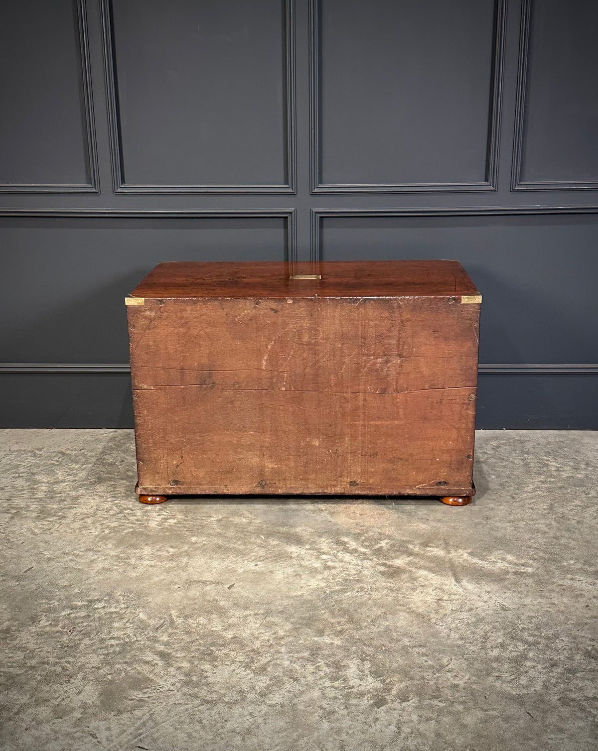 Rare Pair of Regency Teak Military Campaign Chests
