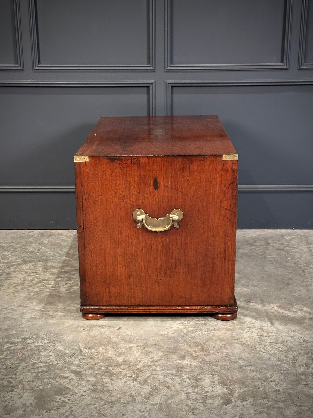 Rare Pair of Regency Teak Military Campaign Chests