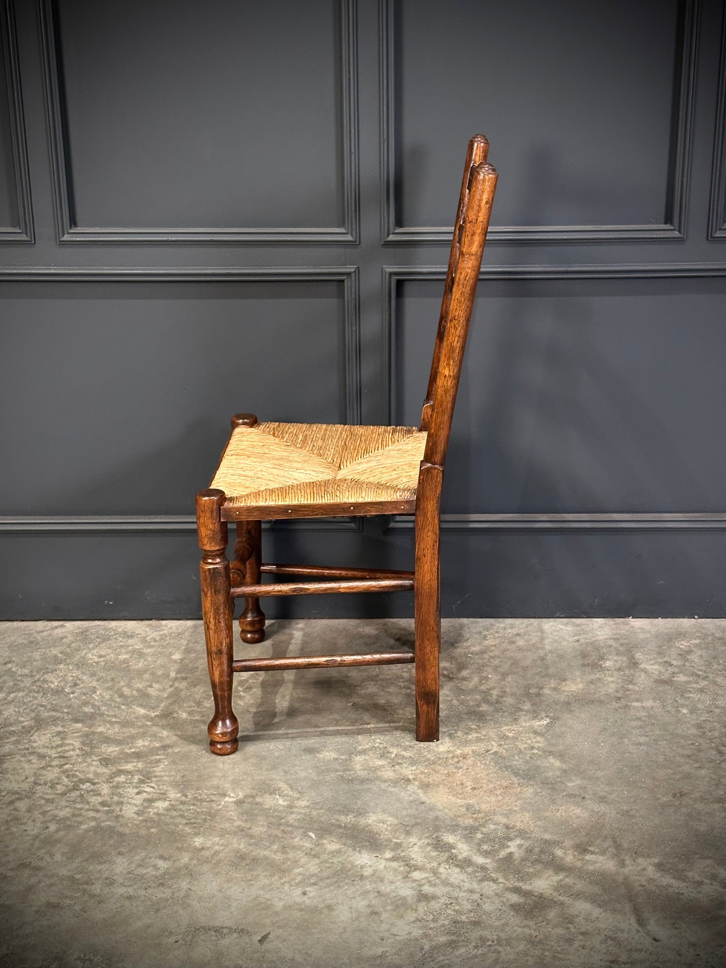 Set of Eight Ladder Back Dining Chairs