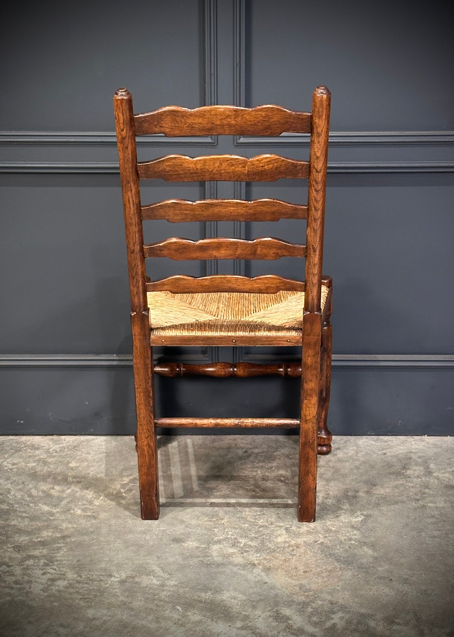 Set of Eight Ladder Back Dining Chairs