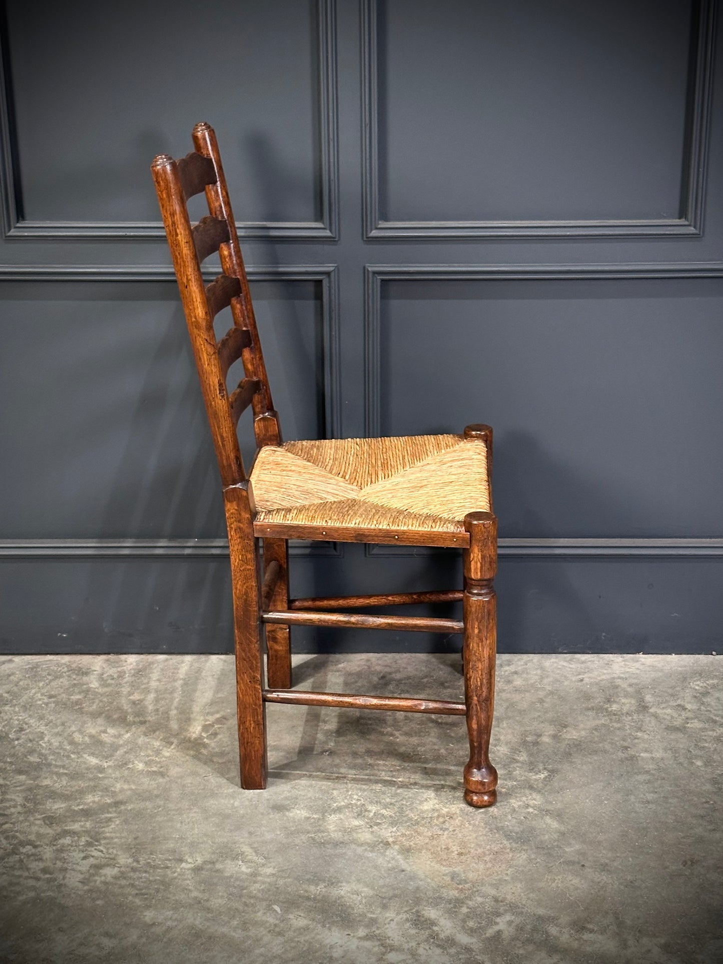 Set of Eight Ladder Back Dining Chairs