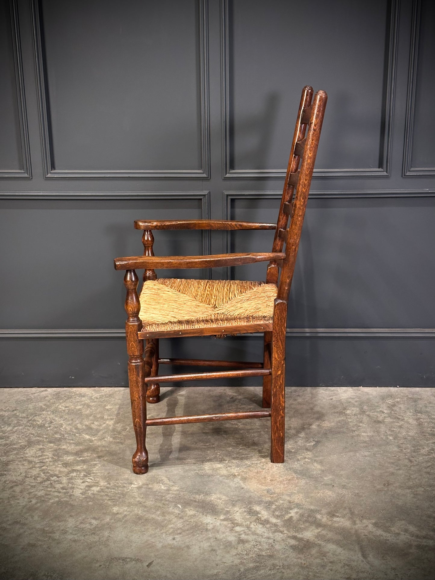 Set of Eight Ladder Back Dining Chairs