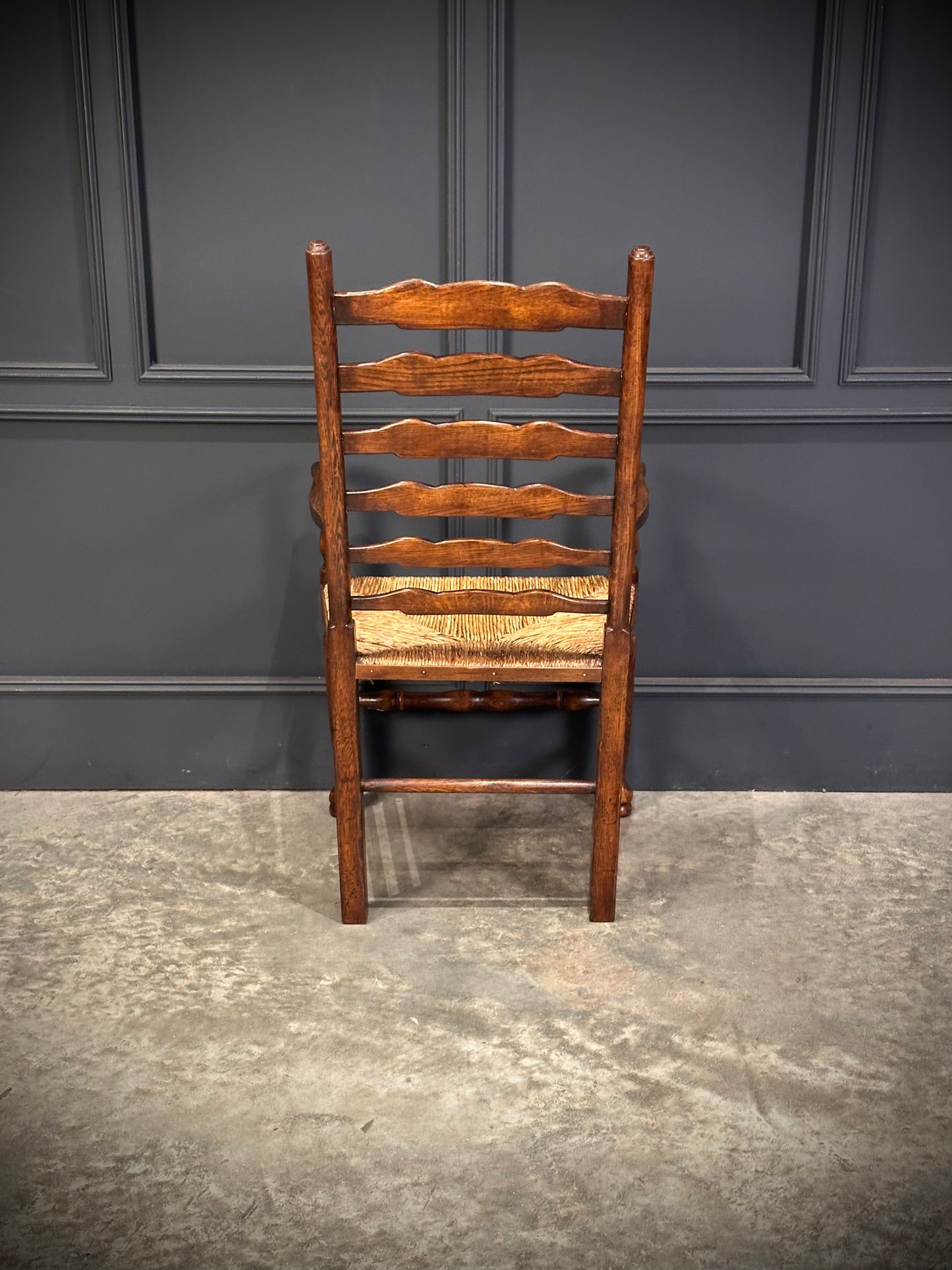 Set of Eight Ladder Back Dining Chairs