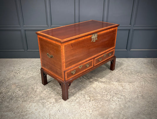 Inlaid Mahogany Silver Chest on Stand