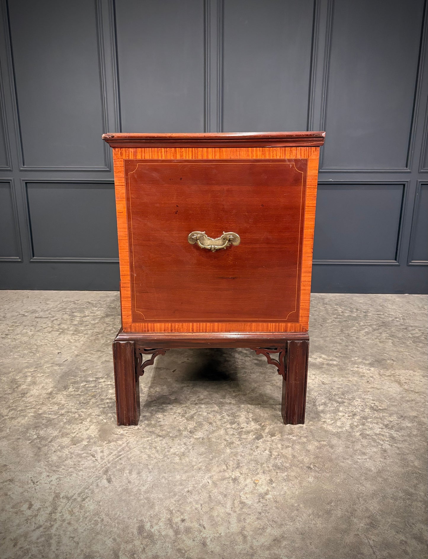Inlaid Mahogany Silver Chest on Stand