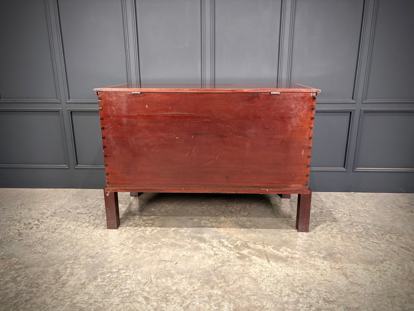 Inlaid Mahogany Silver Chest on Stand