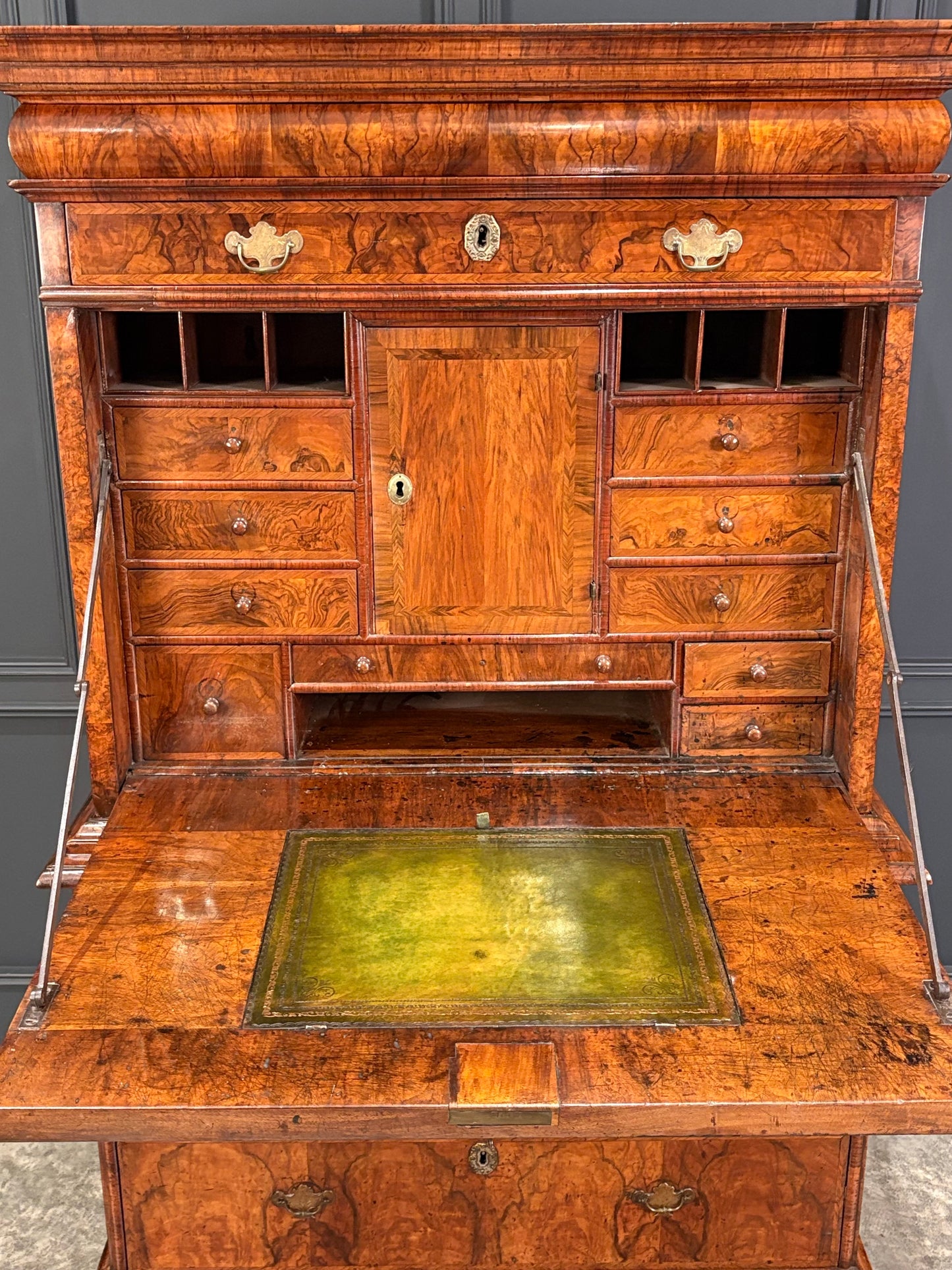 Queen Anne Walnut Secretaire Chest / Escritoire
