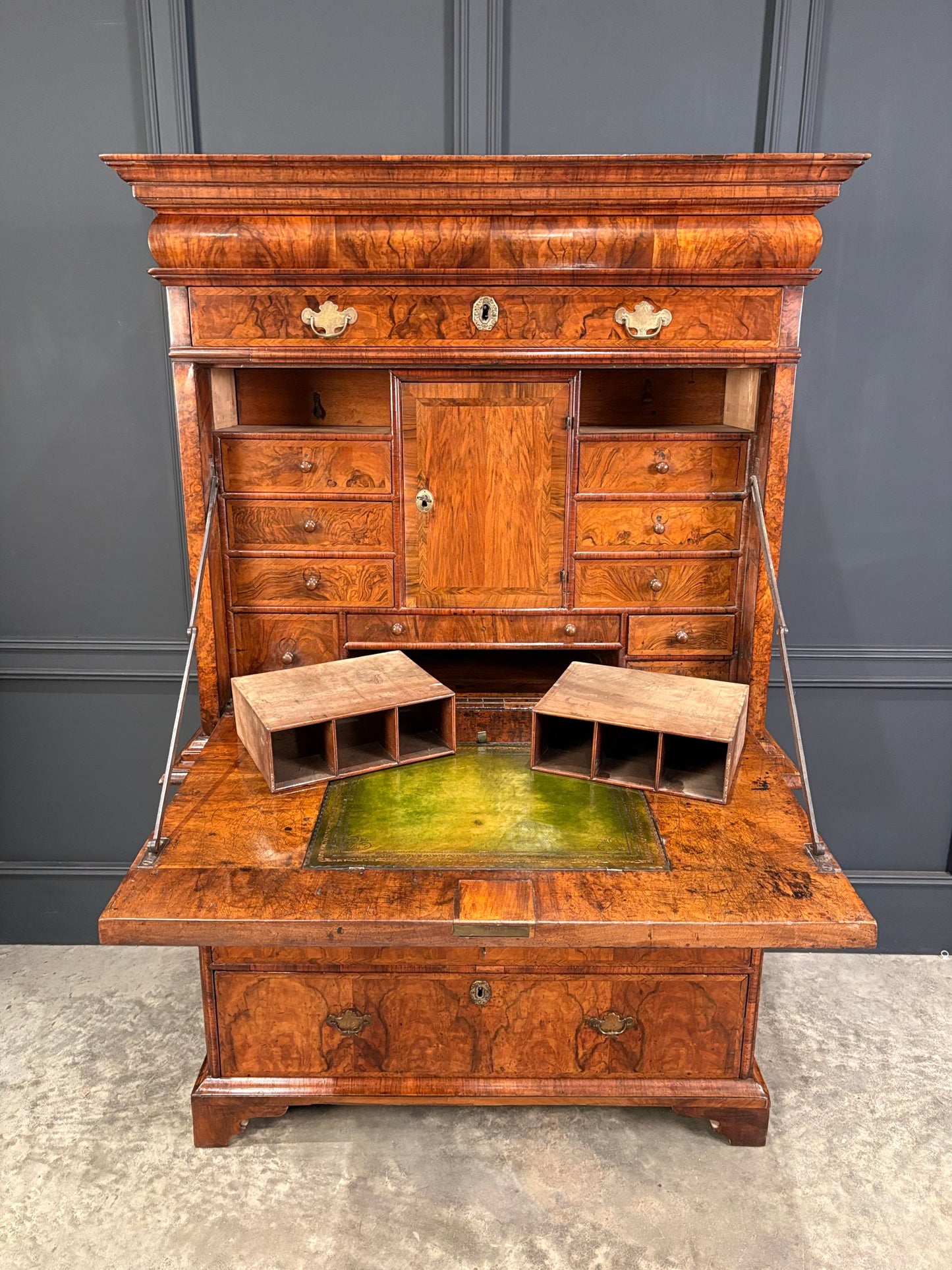 Queen Anne Walnut Secretaire Chest / Escritoire