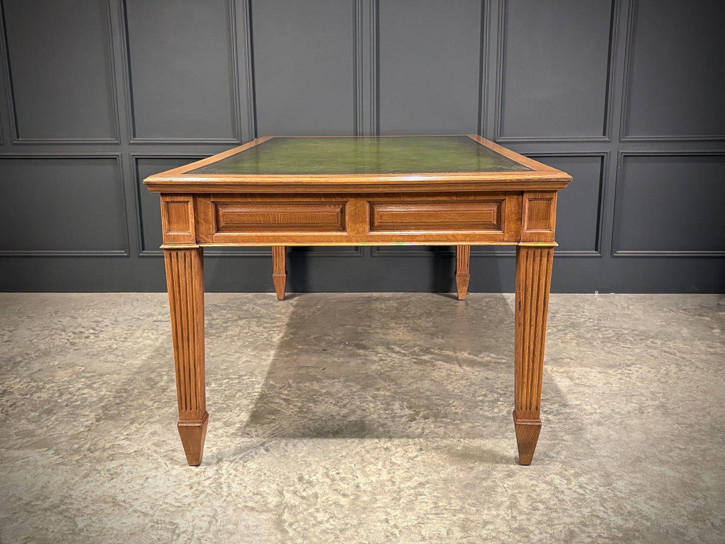 Large Oak & Leather Partners Writing Table (6ft x 3ft6)