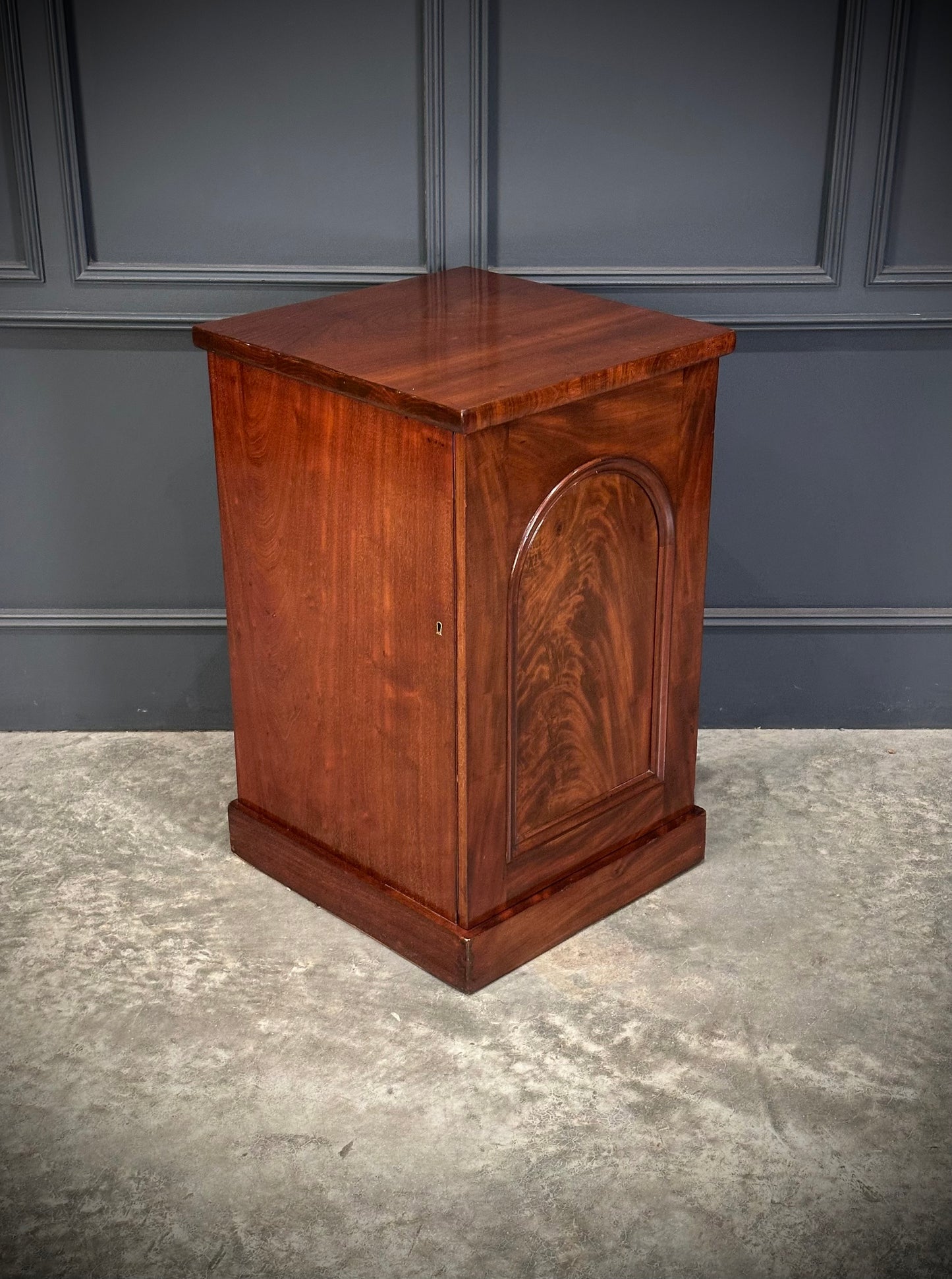 Pair of Large Flame Mahogany Bedside Cabinets