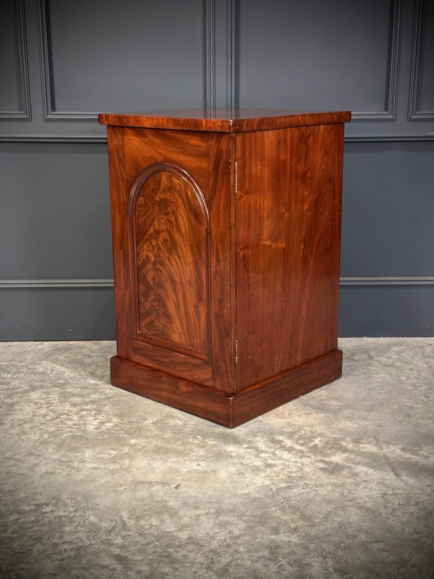 Pair of Large Flame Mahogany Bedside Cabinets