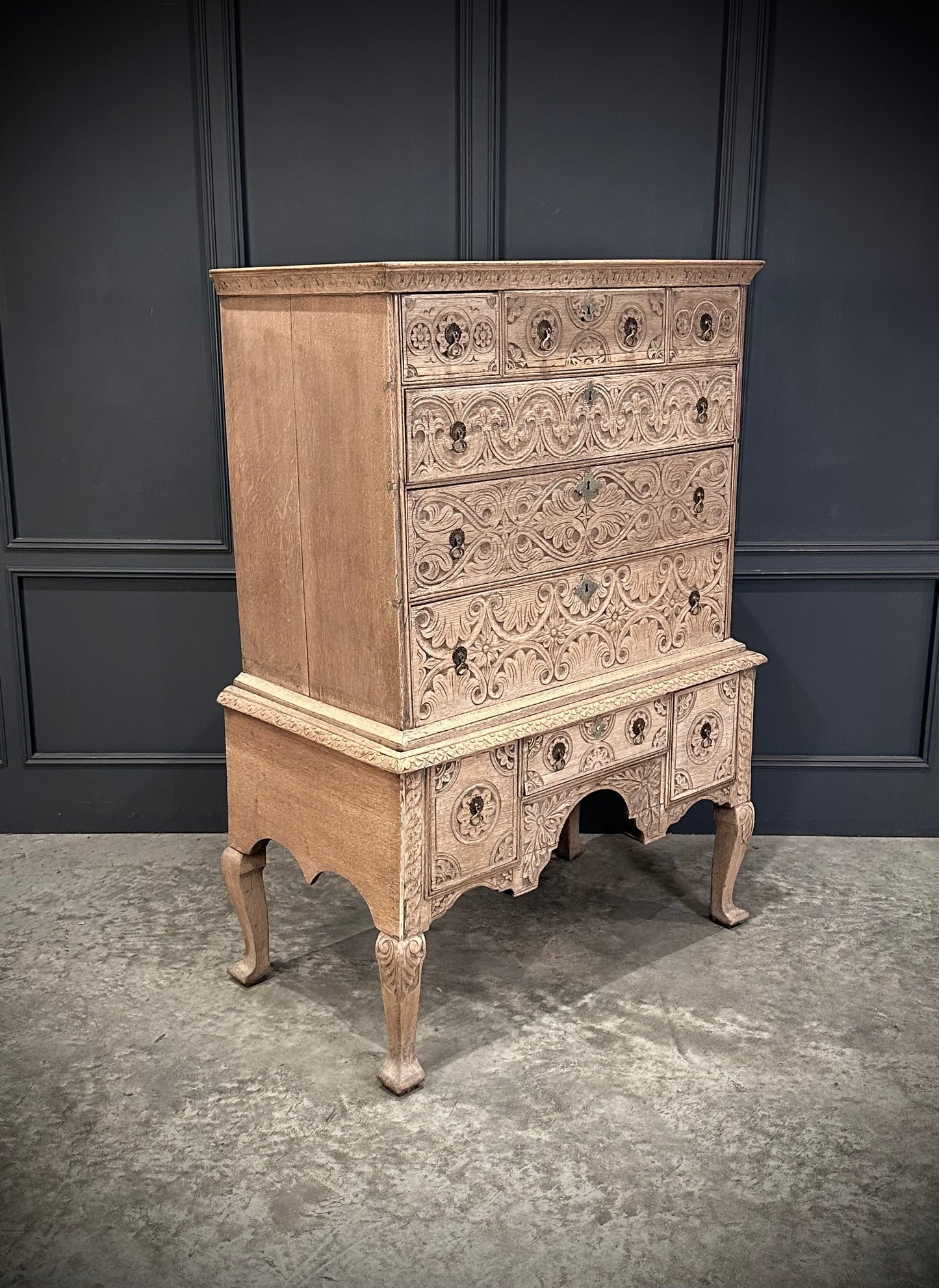 18th Century Bleached Oak Chest on Stand