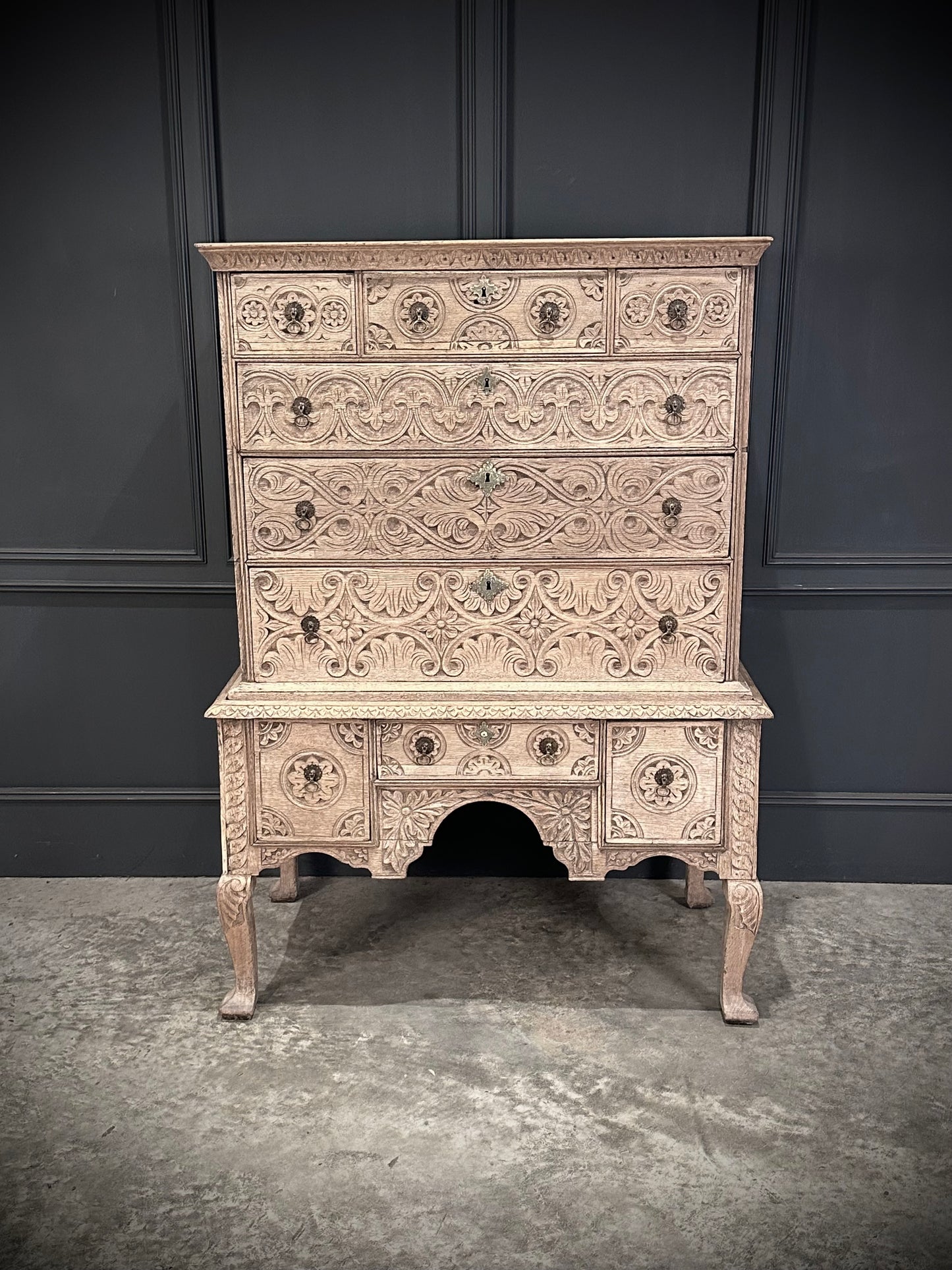 18th Century Bleached Oak Chest on Stand