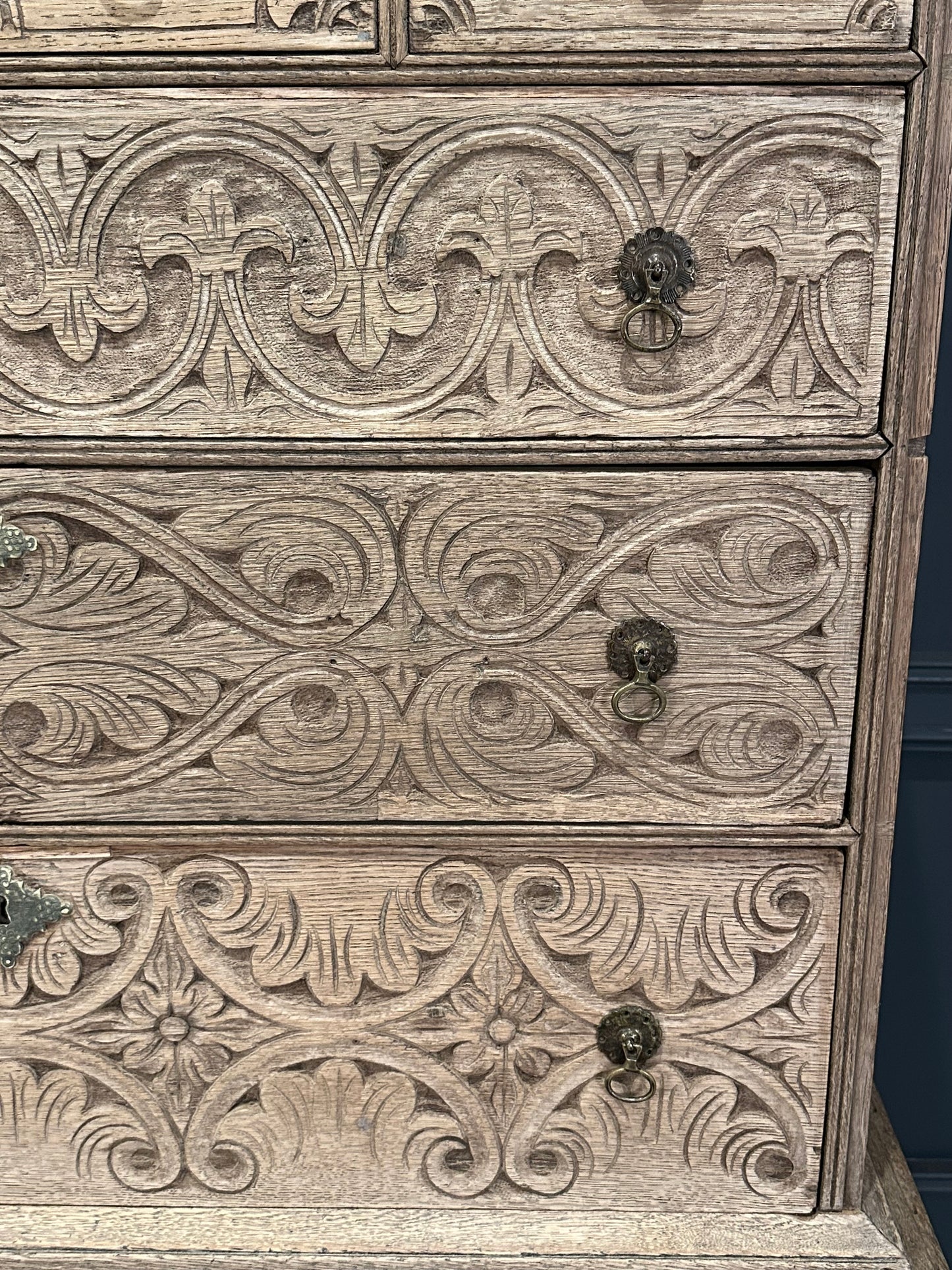 18th Century Bleached Oak Chest on Stand