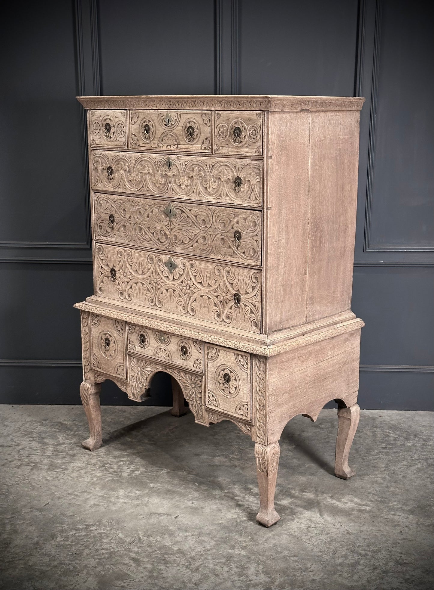 18th Century Bleached Oak Chest on Stand