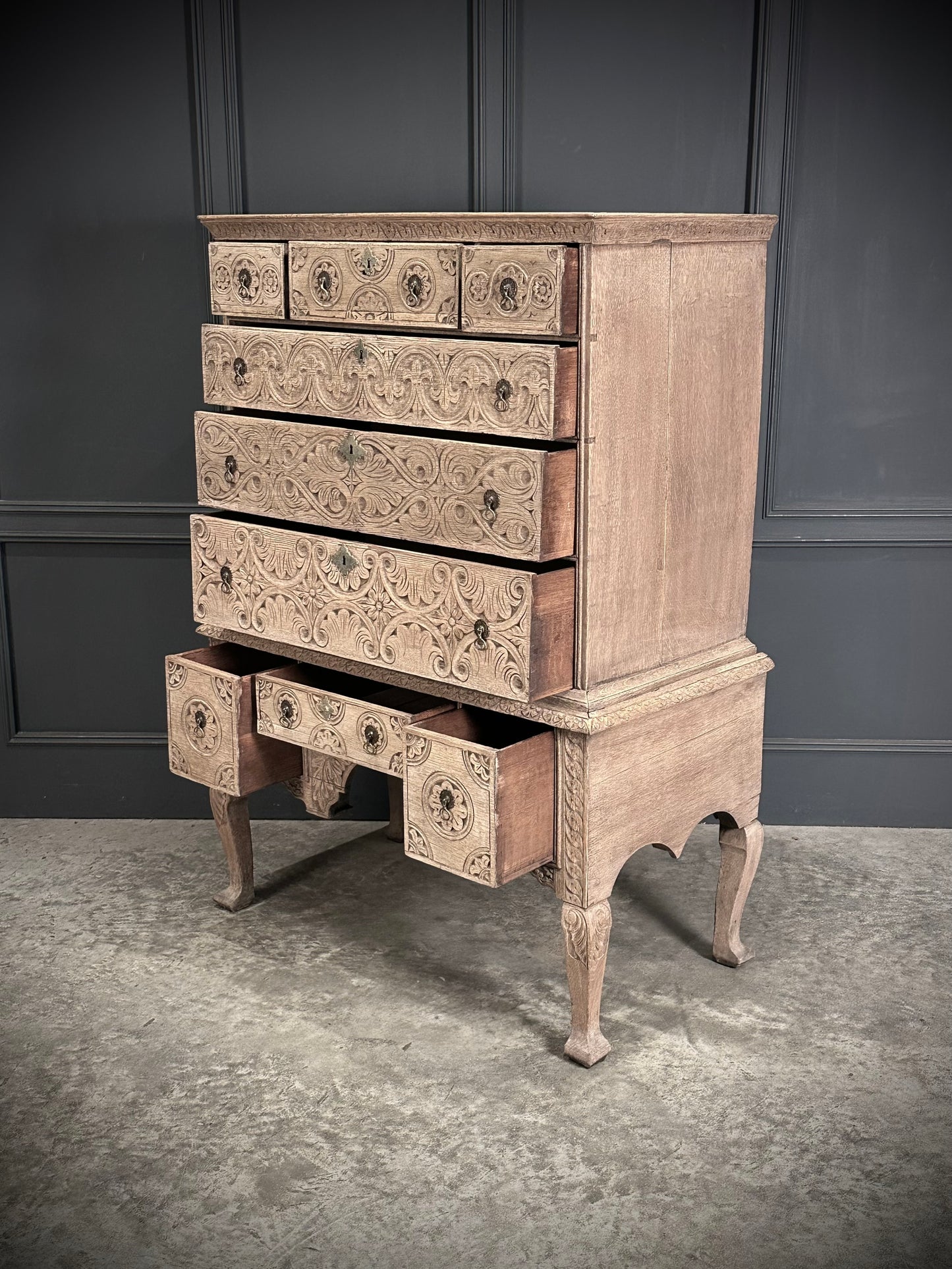 18th Century Bleached Oak Chest on Stand