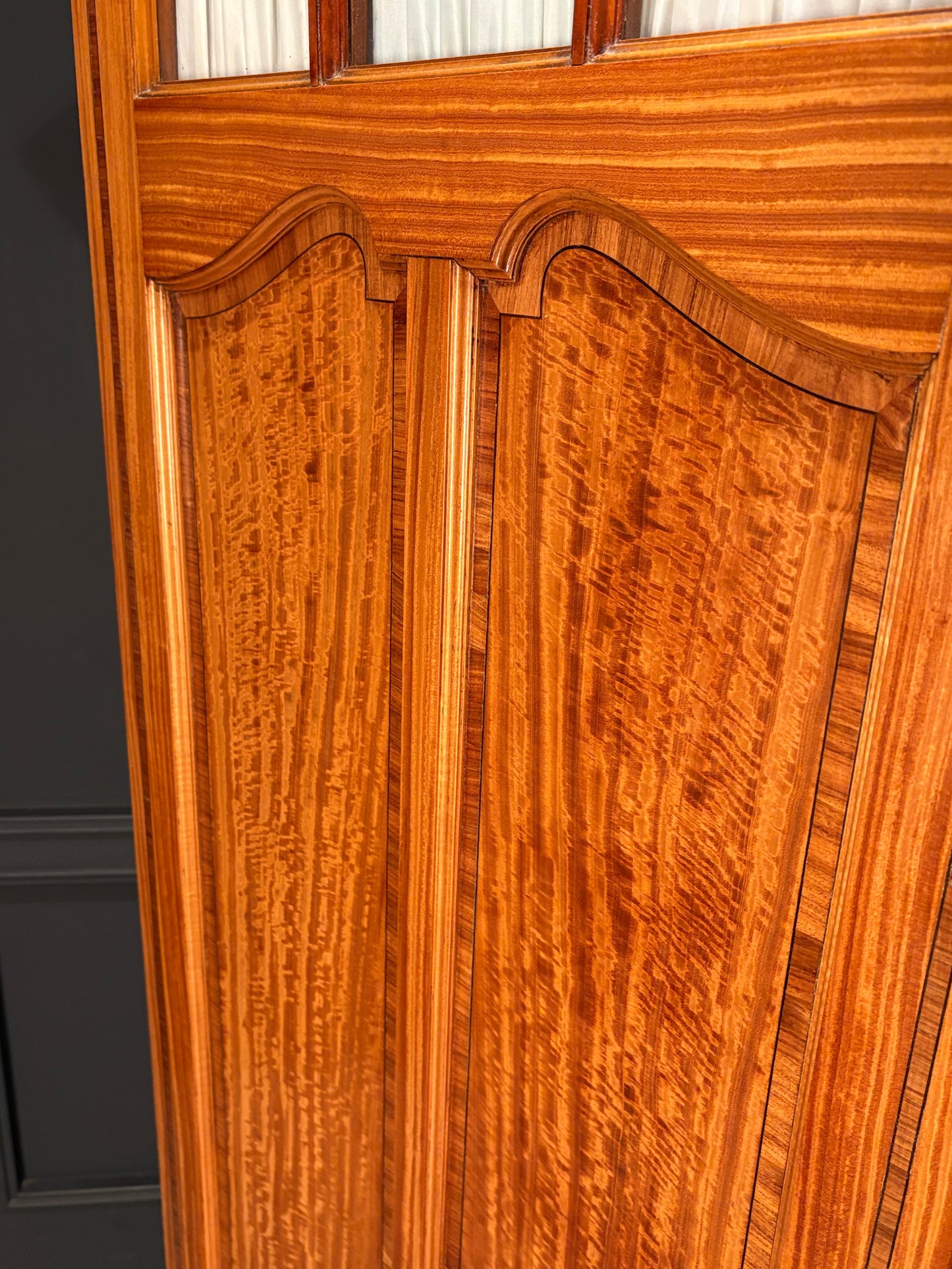 Edwardian Satinwood Triple Wardrobe