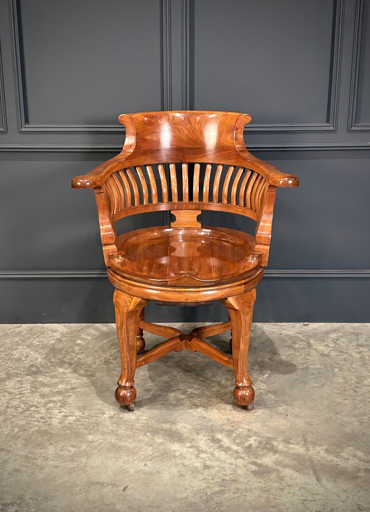 Solid Walnut Swivel Desk Chair
