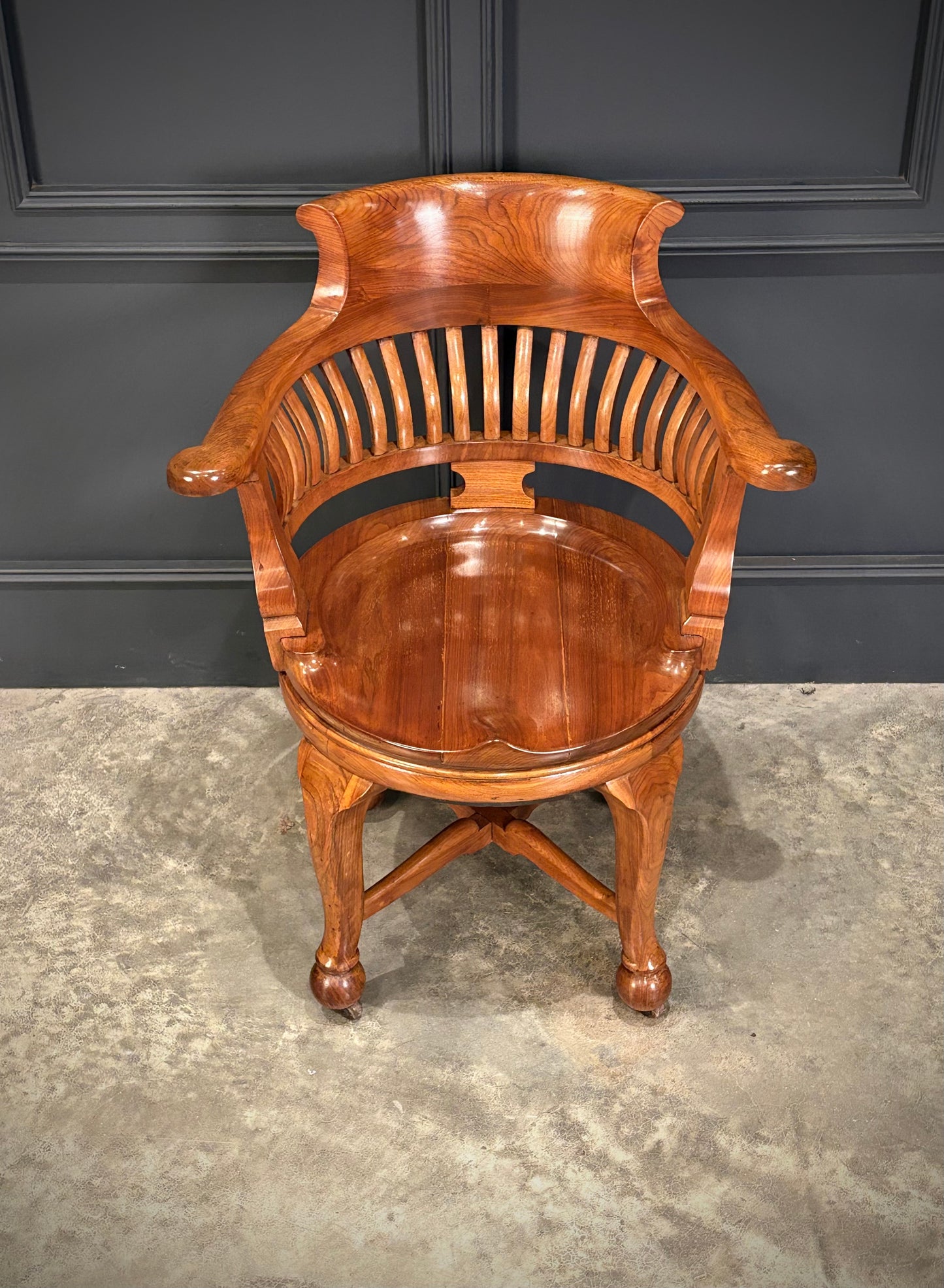 Solid Walnut Swivel Desk Chair