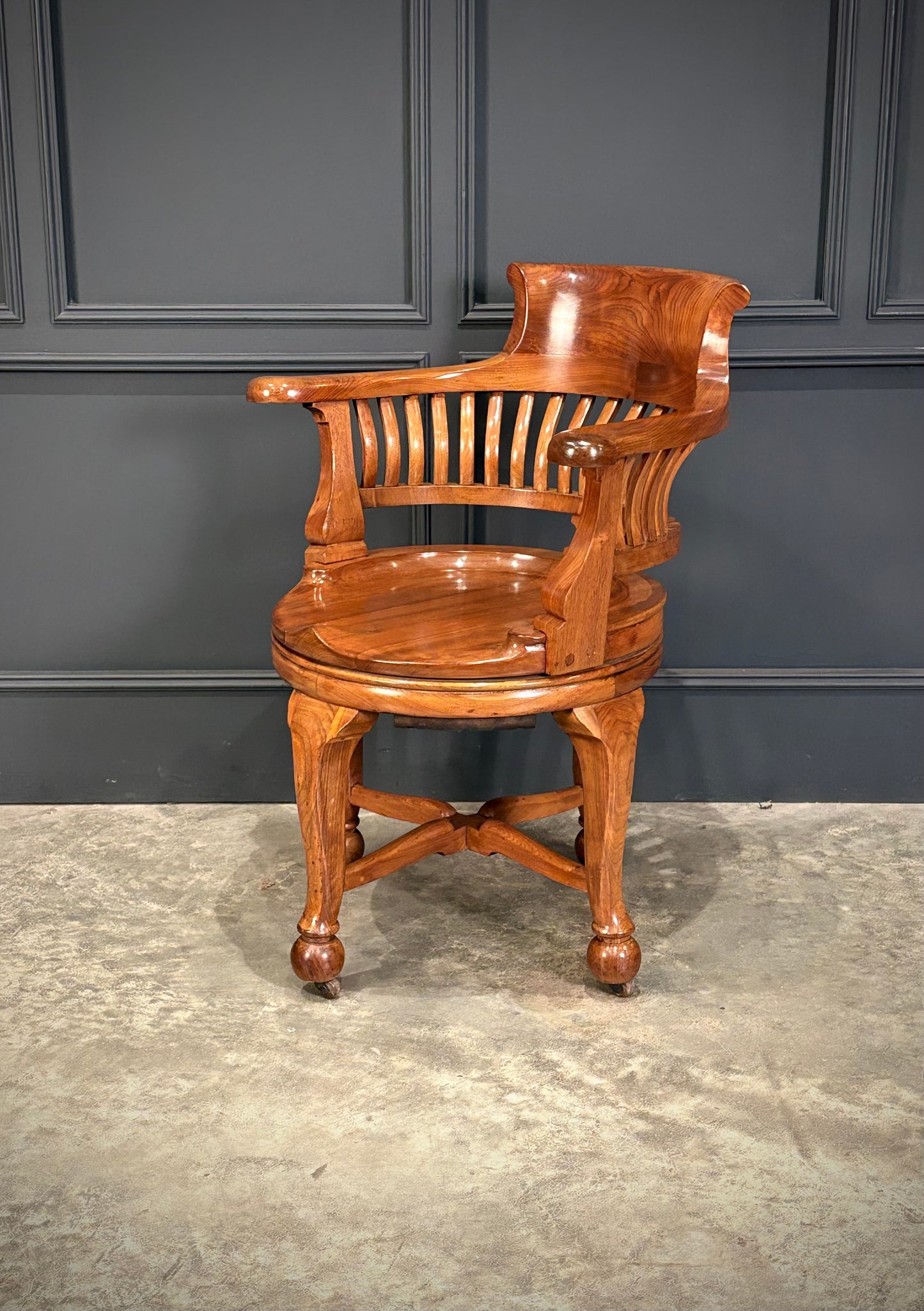 Solid Walnut Swivel Desk Chair