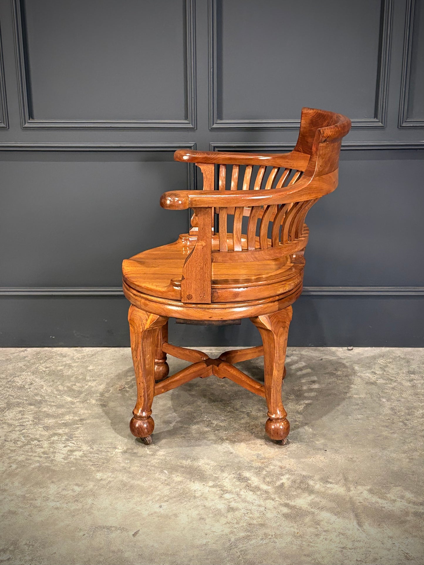Solid Walnut Swivel Desk Chair