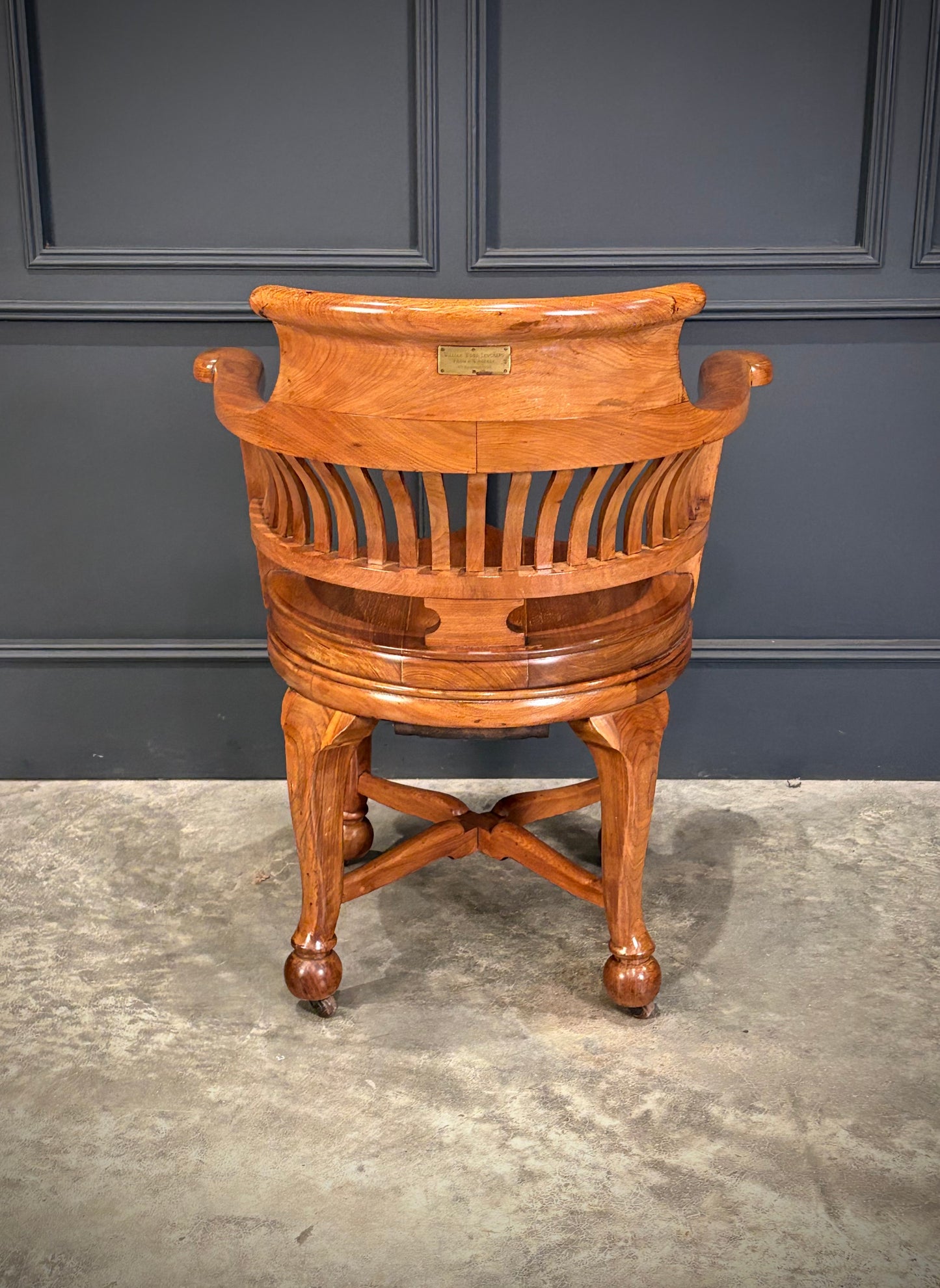 Solid Walnut Swivel Desk Chair