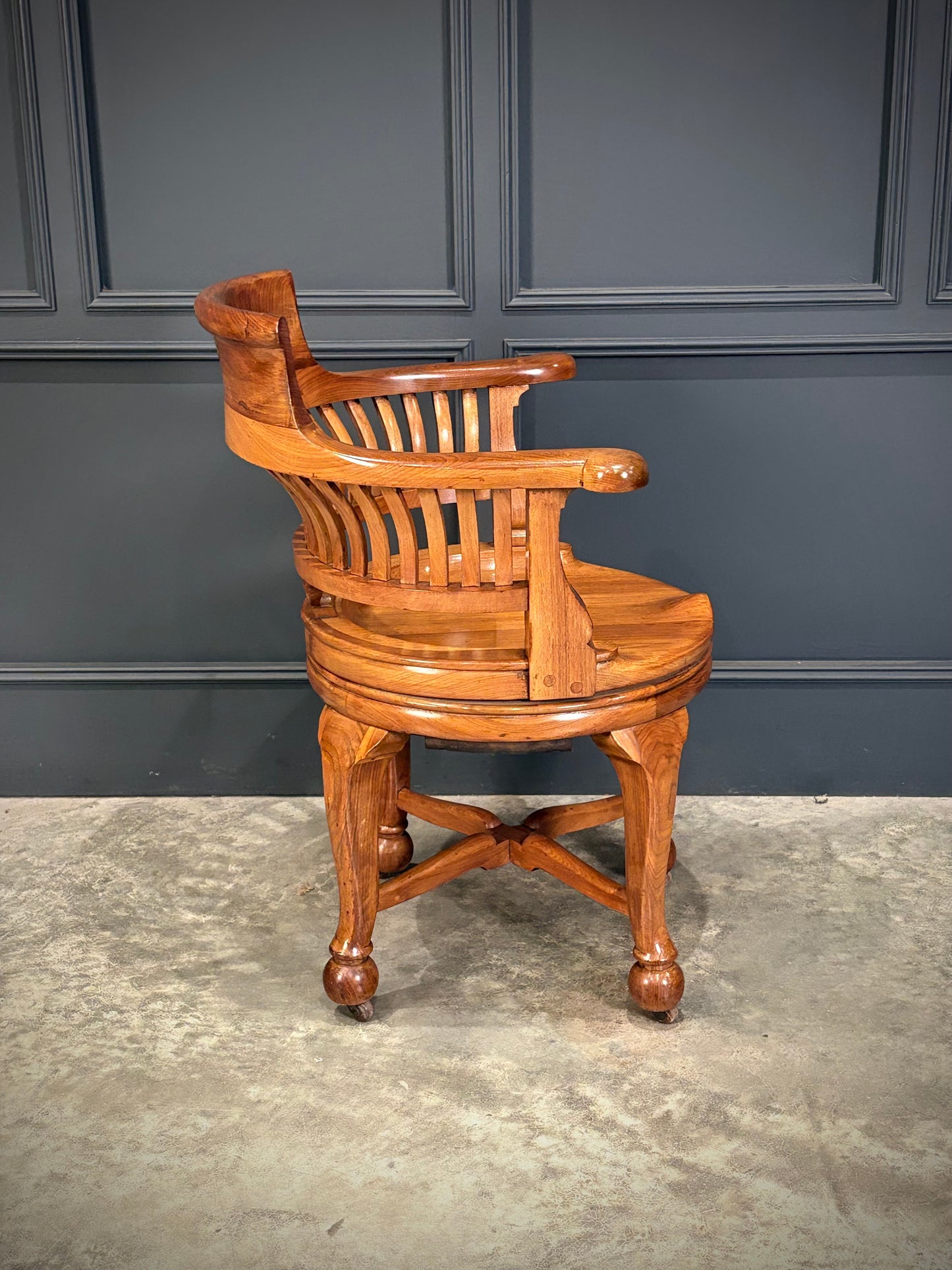 Solid Walnut Swivel Desk Chair