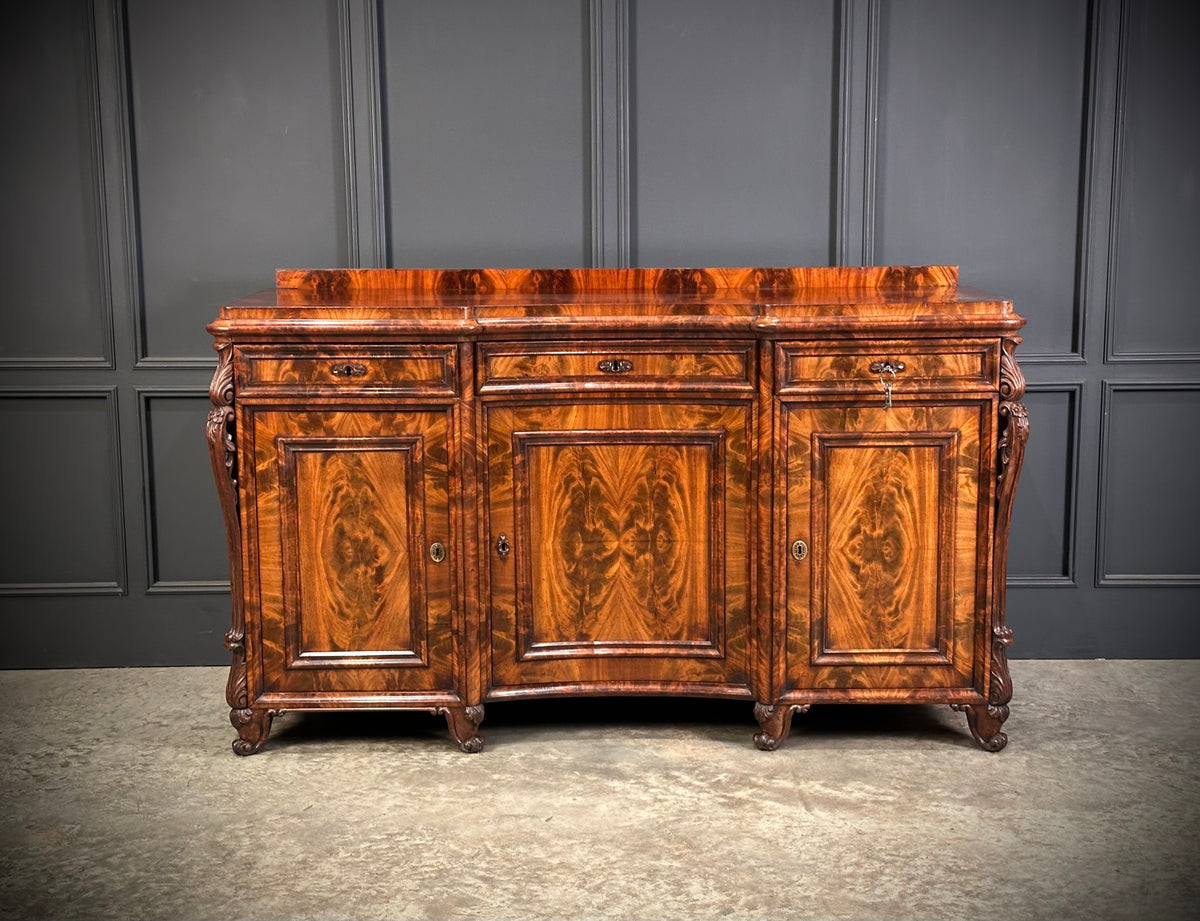 Flame Mahogany Biedermeier Sideboard