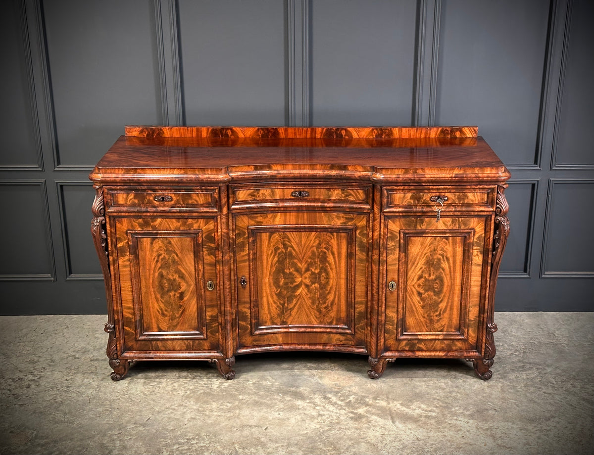 Flame Mahogany Biedermeier Sideboard