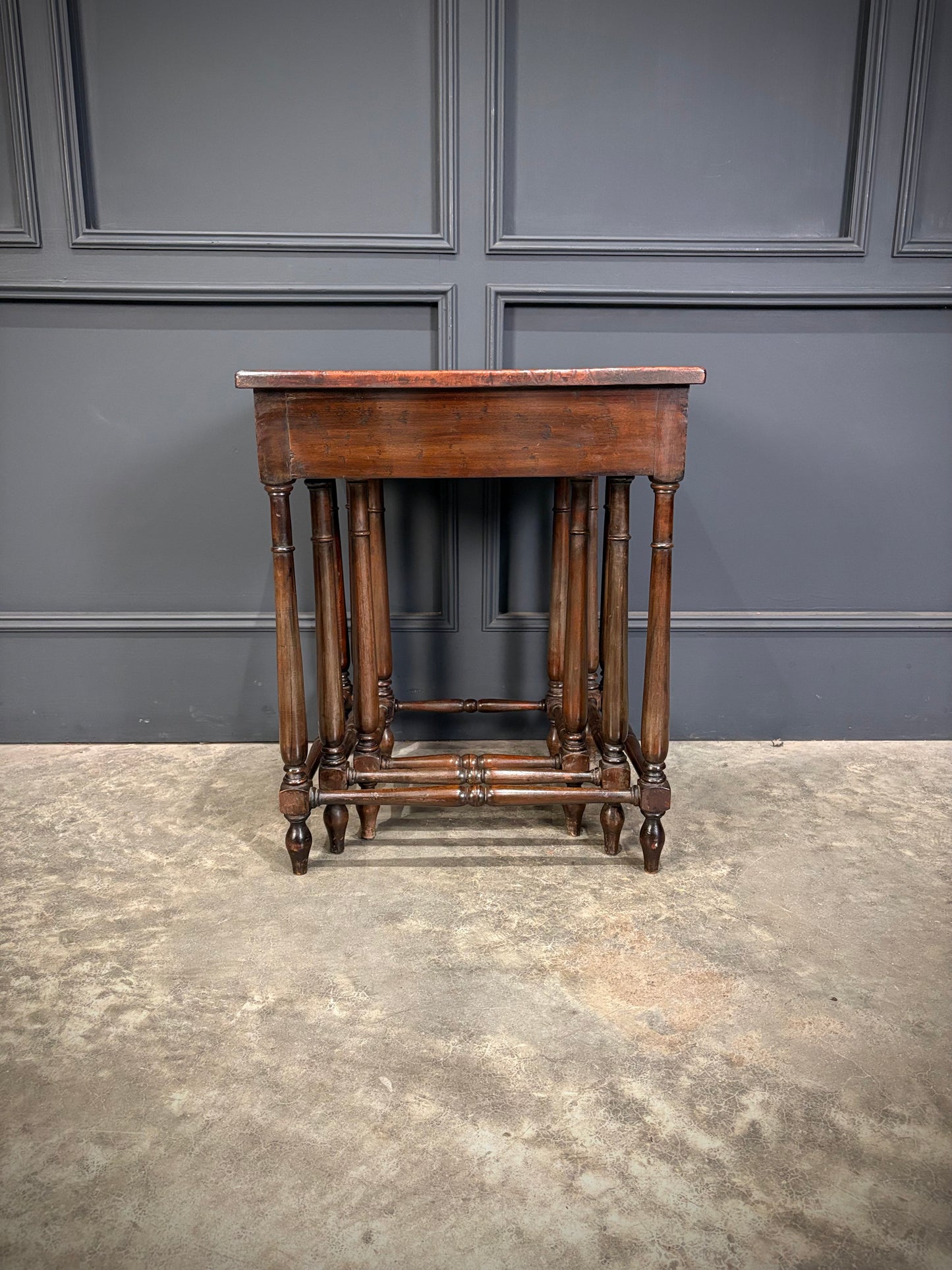 Nest of Three Embossed Leather Top Tables